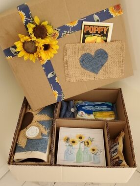 Crafty Country Kitchen Sunflower & Denim Farmhouse Curated Gift Box